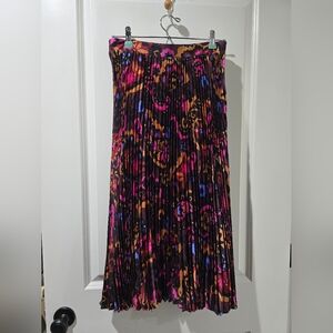 The Paisley Pleated Midi Skirt By Ann Taylor